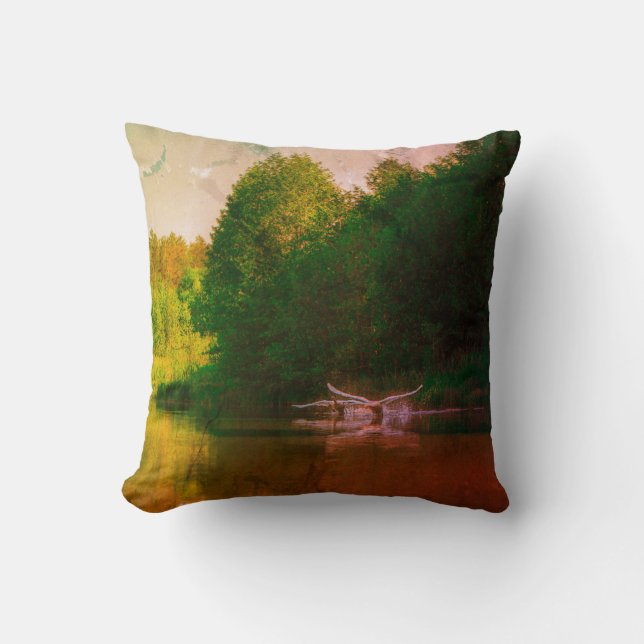 Nature Landscape Scenery Swans Flying Cushion (Front)