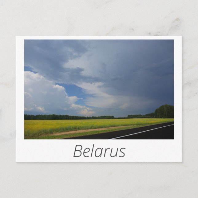 Nature Landscape Stormy Scenery Road Belarus Postcard (Front)