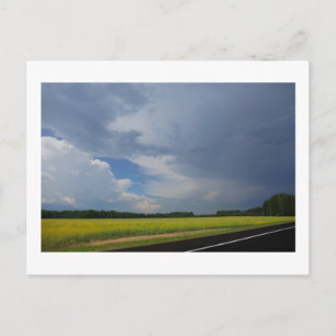 Nature Landscape Stormy Scenery Road Belarus Postcard