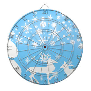 Nature Landscapes Seasons Winter Snowflake Deer Dartboard