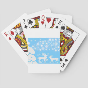 Nature Landscapes Seasons Winter Snowflake Deer Playing Cards