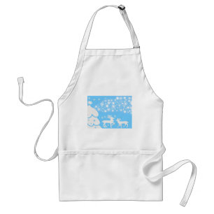 Nature  Landscapes  Seasons Winter Snowflake Deer Standard Apron