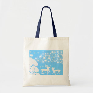 Nature Landscapes Seasons Winter Snowflake Deer Tote Bag