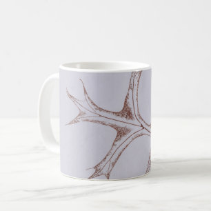 Nature Leaf Print, autumn pin oak leaves in tans Coffee Mug