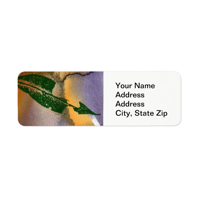 Nature Leaf Print, Chewed Cherry #6 Return Address Label (Front)