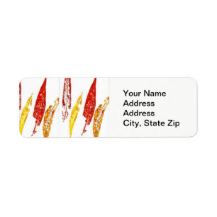 Nature Leaf Print, coloured willow leaves. Return Address Label