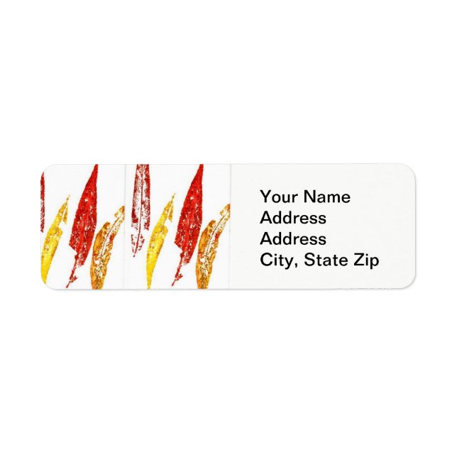 Nature Leaf Print, coloured willow leaves. Return Address Label (Front)