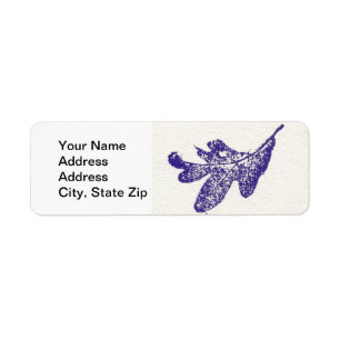 Nature Leaf Print, lavender oak leaf' Return Address Label