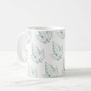Nature Leaf Print little, green spring maple leaf. Coffee Mug