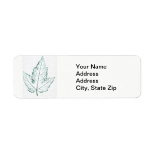 Nature Leaf Print, spring maple in green. Return Address Label