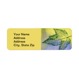 Nature Leaf Print, spring maple leaf green 4 Return Address Label