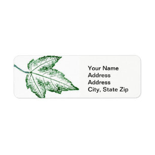 Nature Leaf Print, spring maple leaf green Return Address Label