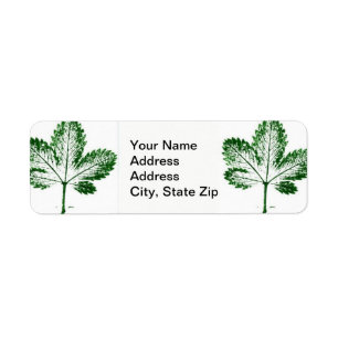 Nature Leaf Print, strawberry plant leaf Return Address Label