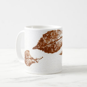 Nature Leaf Print three brown winter leaves Coffee Mug