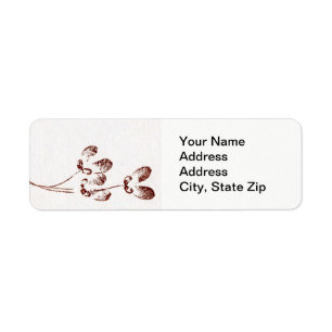 Nature Leaf Print, winged maple seed, Return Address Label