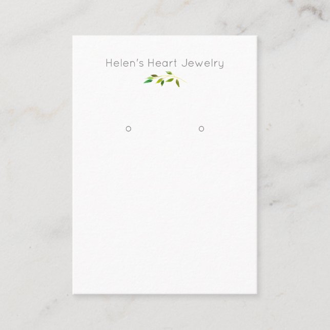 Nature Leafy Branch Simple Earring Display Card (Front)