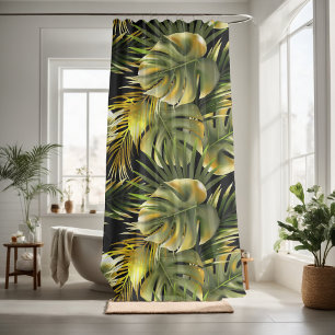 Nature leaves floral decorative eye-catching  shower curtain