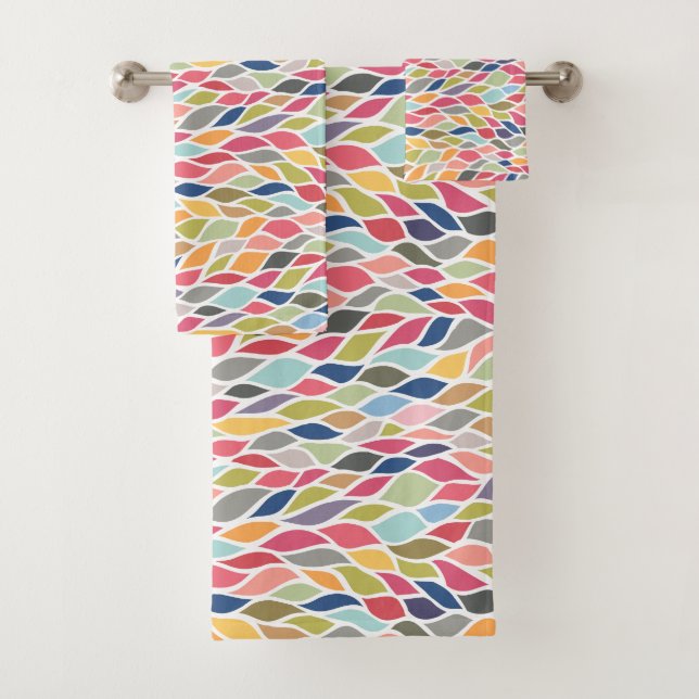 Nature Leaves Pattern Pip Pip Hooray Designer Bath Towel Set (Insitu)