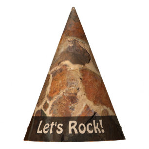 Nature Lets Rock Geology Stone Wall any Text Party Hat