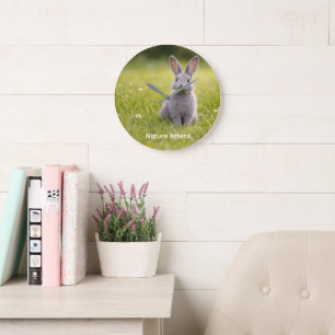 Nature Listens: Bunny Large Clock
