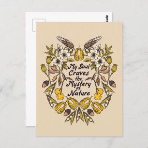 Nature Lover Cicada Botanical Postcard
