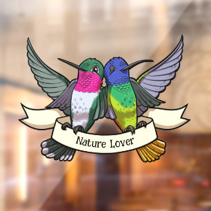 Nature Lover Colourful Hummingbirds Cartoon