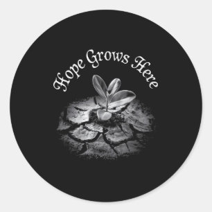 Nature Lover Earth Day Hope Grows Here Classic Round Sticker