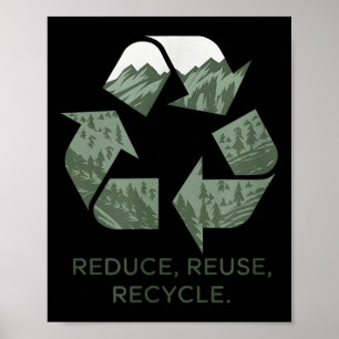 Nature Lover Earth Day Reduce Reuse Recycle  Poster