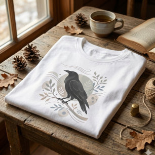 Nature Lover Gift Scandi Style Raven Tri-Blend Shirt