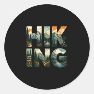 Nature lover hiking design mountain adventure classic round sticker