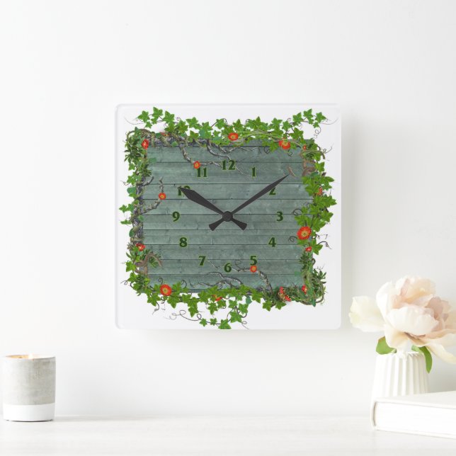 Nature lover square wall clock (Home)