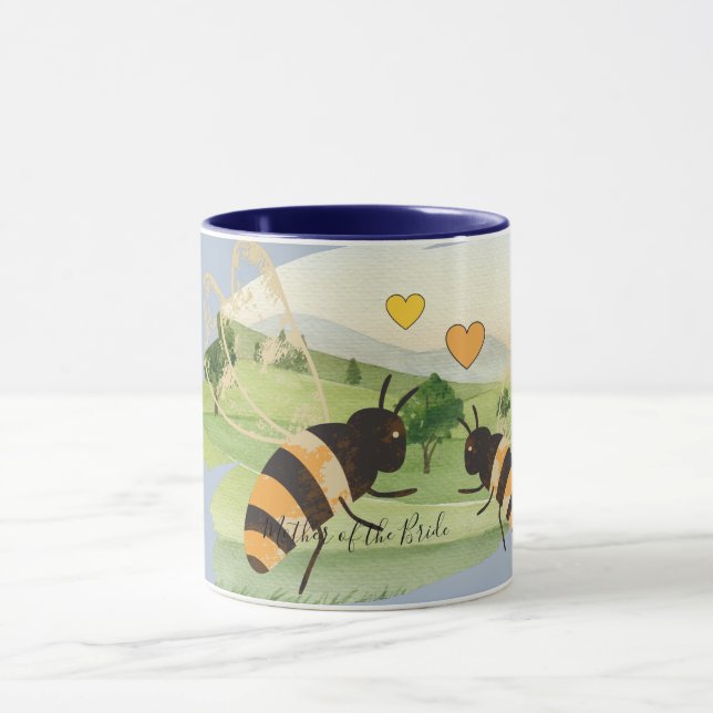 Nature Lovers Countryside Bees Wedding Mug (Center)