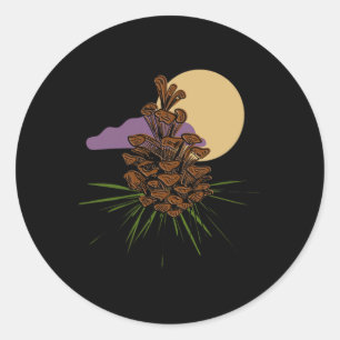 Nature Lovers Outdoor Hiking Camping Forest Pineco Classic Round Sticker