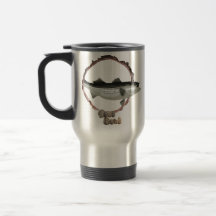 Nature lovers striped bass travel mug.