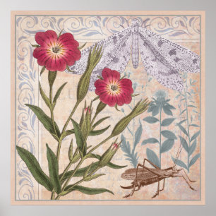 Nature Lover's Wall Art Wildflowers and Insects