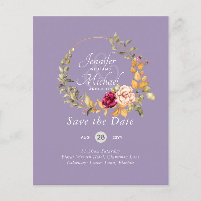 Nature Lovers Wedding Foral Greenery Rustic Boho  (Front)