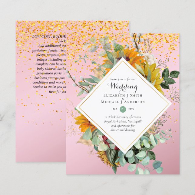 Nature Lovers Wedding Foral Greenery Rustic Boho  (Front/Back)
