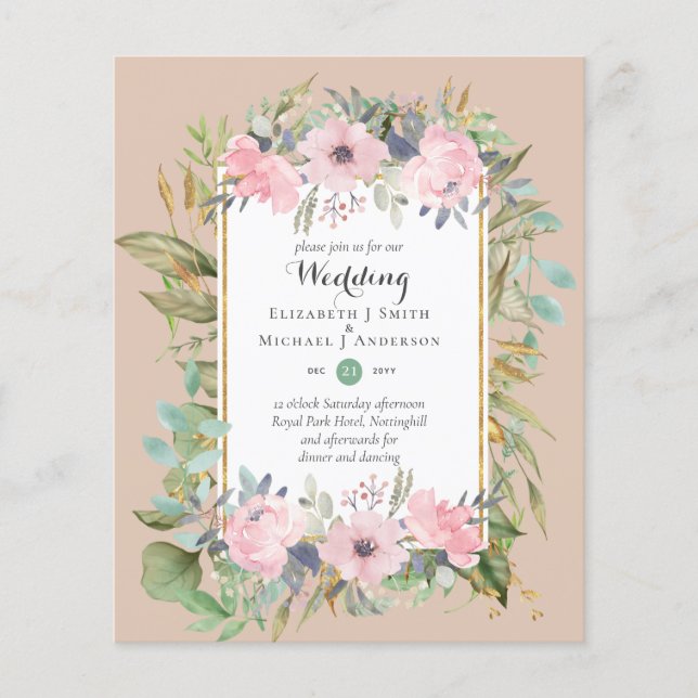 Nature Lovers Wedding Foral Greenery Rustic Boho  Flyer (Front)