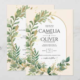 Nature Lovers Wedding Foral Greenery Rustic Boho Invitation