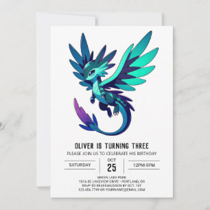 Nature Majestic Dragon Birthday Invitation
