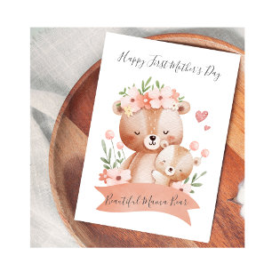 Nature Mama Bear Baby Bear Mother's Day Card