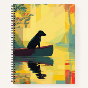 Nature Minimalist Black Labrador Canoe Notebook