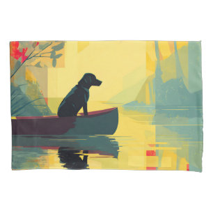 Nature Minimalist Black Labrador Canoe Pillowcase