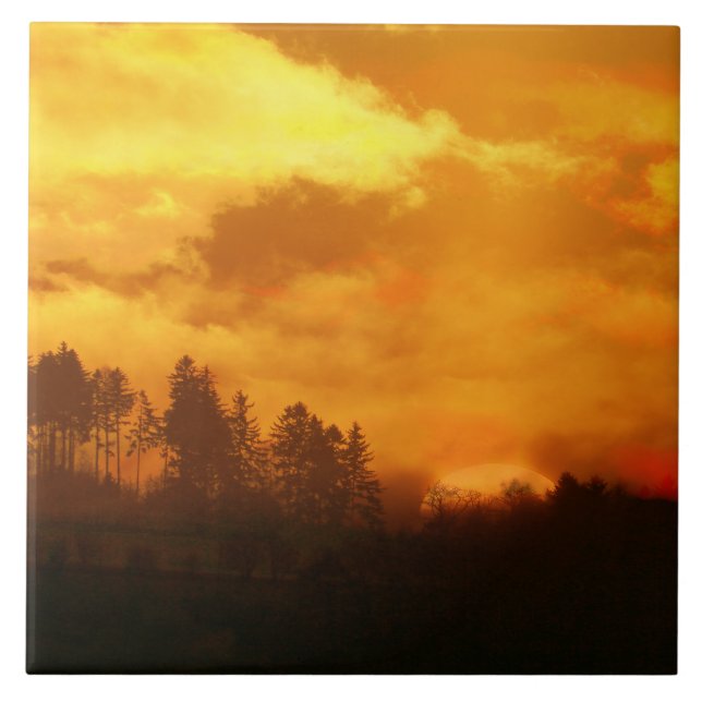NATURE MORNING SUNRISE  CERAMIC TILE (Front)