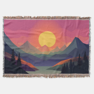 Nature mountain landscape Throw Blanket