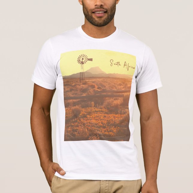 Nature Mountain South Africa ZA Wind Pump T-Shirt (Front)