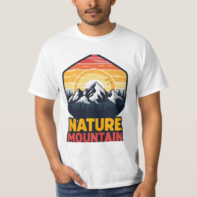 Nature Mountains Adventure Retro Travel Design T-Shirt (Front)