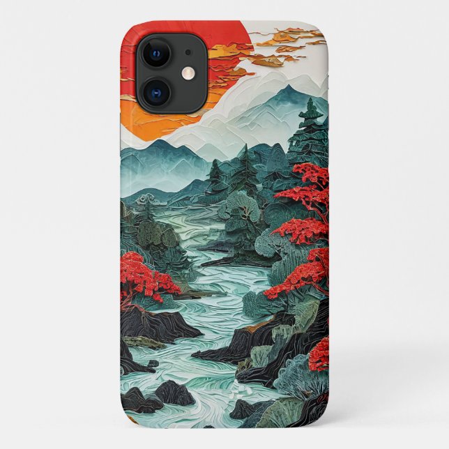 Nature Mountains and Forest Calm Scenic Landscape Case-Mate iPhone Case (Back)