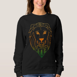 Nature My Spirit Animal Lion Face Forest Sweatshirt