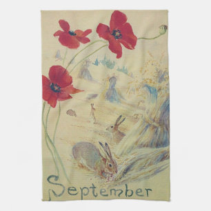 Nature Notes, September by Edith Holden Tea Towel